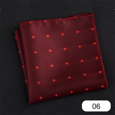 Picture of Elegant Geometric/Floral Polyester Pocket Square for Suit and Blazer, Formal Business Style - 23x23cm (Dotted Maroon,Int: One size)