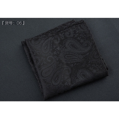Picture of Elegant Geometric/Floral Polyester Pocket Square for Suit and Blazer, Formal Business Style - 23x23cm (Floral Pure Black,Int: One size)