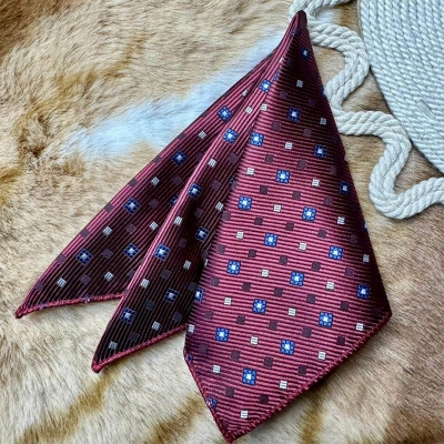 Picture of Elegant Geometric/Floral Polyester Pocket Square for Suit and Blazer, Formal Business Style - 23x23cm (Multi C Dotted Maroon,Int: One size)