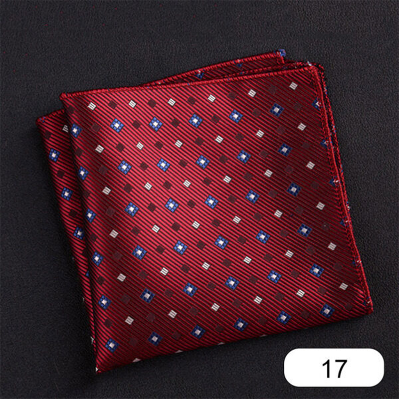 Picture of Elegant Geometric/Floral Polyester Pocket Square for Suit and Blazer, Formal Business Style - 23x23cm (Multi C Dotted Maroon,Int: One size)