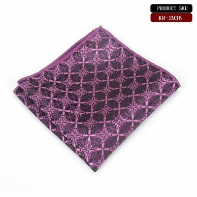 Picture of Elegant Geometric/Floral Polyester Pocket Square for Suit and Blazer, Formal Business Style - 23x23cm (KR2936,Int: One size)