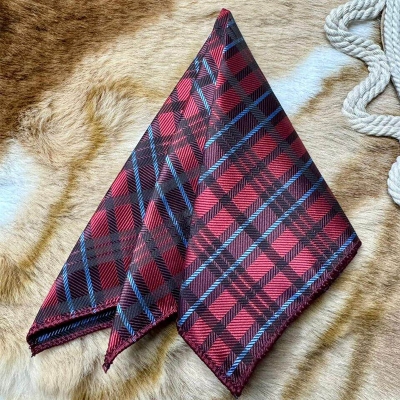 Picture of Elegant Geometric/Floral Polyester Pocket Square for Suit and Blazer, Formal Business Style - 23x23cm (R29-20,Int: One size)