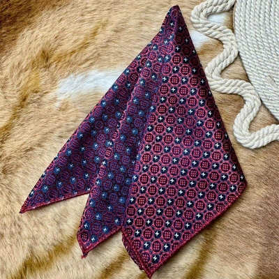 Picture of Elegant Geometric/Floral Polyester Pocket Square for Suit and Blazer, Formal Business Style - 23x23cm (R29-13,Int: One size)