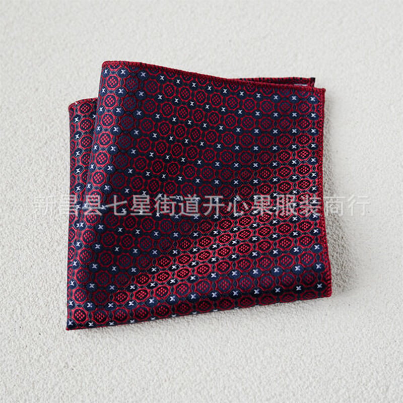 Picture of Elegant Geometric/Floral Polyester Pocket Square for Suit and Blazer, Formal Business Style - 23x23cm (R29-13,Int: One size)