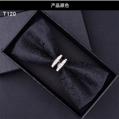 Picture of Rhinestone Butterfly  British Men's Wedding Groom Bow Tie (Floral Pattern Black,Int: One size)