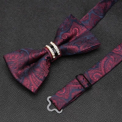 Picture of Rhinestone Butterfly  British Men's Wedding Groom Bow Tie (Floral Magenta,Int: One size)