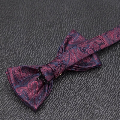Picture of Rhinestone Butterfly  British Men's Wedding Groom Bow Tie (Floral Magenta,Int: One size)