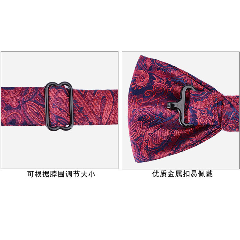 Picture of Rhinestone Butterfly  British Men's Wedding Groom Bow Tie (Rose Pattern Red,Int: One size)