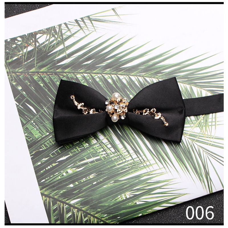 Picture of Rhinestone Butterfly  British Men's Wedding Groom Bow Tie (Black,Int: One size)