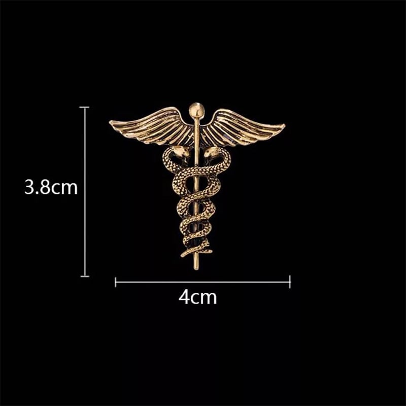 Picture of Retro Angel Wings Men's Caduceus Badge Brooch Clothing Accessories (Bronze)
