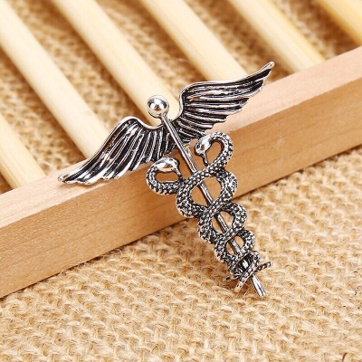 Picture of Retro Angel Wings Men's Caduceus Badge Brooch Clothing Accessories (Light Ash)