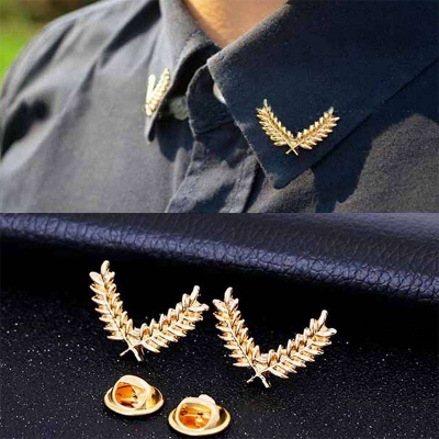Picture of Fashion Suit Shirt Collar Pin Brooch Pair For Men & Women Outfit Jewelry (2PS) (Gold)