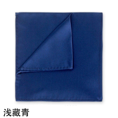 Picture of New Men Silk Satin Plain Color Pocket Square for Business Suit Accessories 22x22cm (Navy Blue,M)
