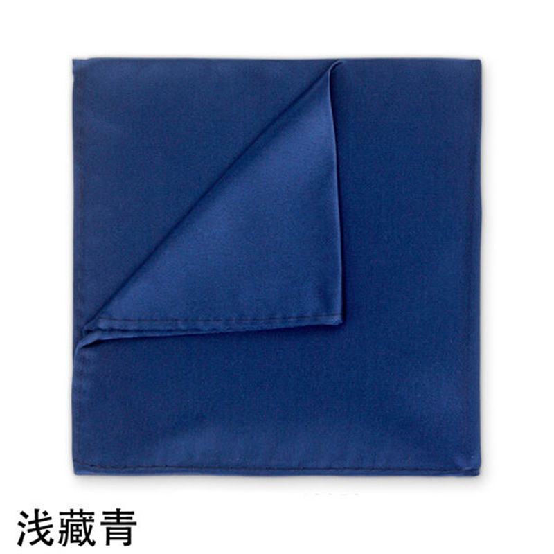 Picture of New Men Silk Satin Plain Color Pocket Square for Business Suit Accessories 22x22cm (Navy Blue,M)