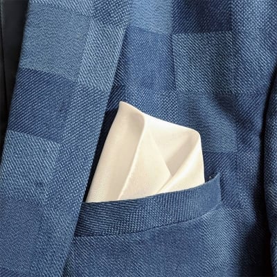 Picture of New Men Silk Satin Plain Color Pocket Square for Business Suit Accessories 22x22cm (White,M)