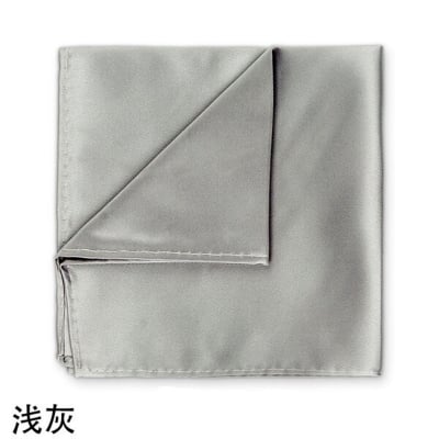 Picture of New Men Silk Satin Plain Color Pocket Square for Business Suit Accessories 22x22cm (Light Ash,M)