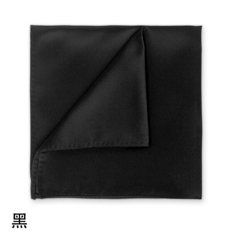 Picture of New Men Silk Satin Plain Color Pocket Square for Business Suit Accessories 22x22cm (Black,M)