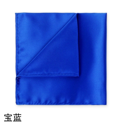 Picture of New Men Silk Satin Plain Color Pocket Square for Business Suit Accessories 22x22cm (Blue,M)