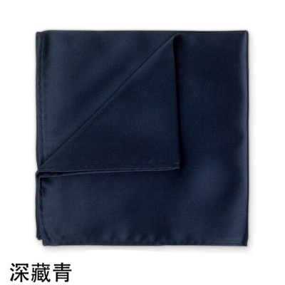 Picture of New Men Silk Satin Plain Color Pocket Square for Business Suit Accessories 22x22cm (Dark blue,M)