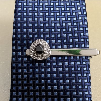 Picture of Crystal stone Men's New French business shirt tie clip (Black)