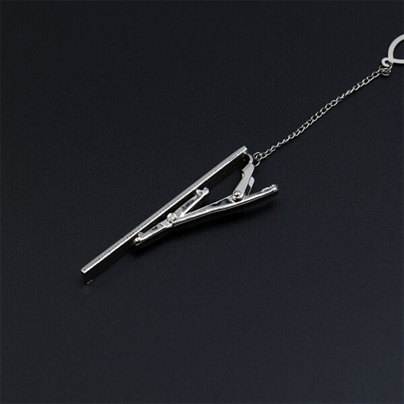 Picture of Silver Metal Formal Chain Tie Clip for Men – Elegant Suit & Shirt Accessory with Box (MJ09)