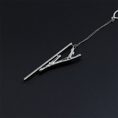 Picture of Silver Metal Formal Chain Tie Clip for Men – Elegant Suit & Shirt Accessory with Box (MJ09)