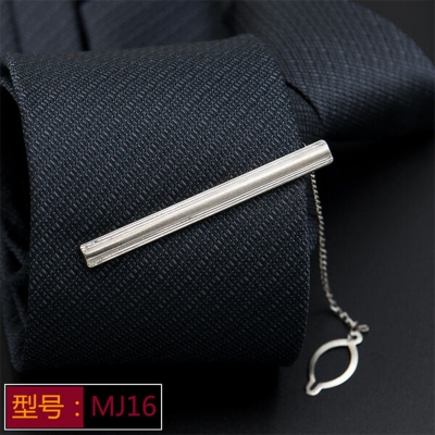 Picture of Silver Metal Formal Chain Tie Clip for Men – Elegant Suit & Shirt Accessory with Box (MJ16)