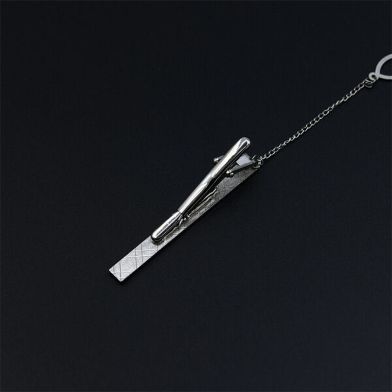 Picture of Silver Metal Formal Chain Tie Clip for Men – Elegant Suit & Shirt Accessory with Box (MJ16)