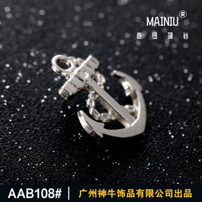 Picture of Metal Small Anchor Pin/Mens Suit Lapen Pin Brooch (1p) (Silver)