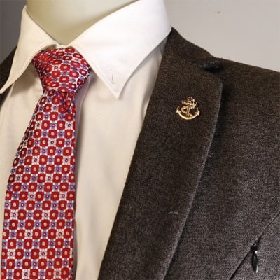 Picture of Metal Small Anchor Pin/Mens Suit Lapen Pin Brooch (1p) (Gold)