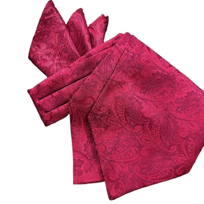 Picture of Men’s Fashionable Ascot Tie – Jacquard Shirt Scarf Neckwear (1 Pc) (LJ-006 Ascot+Pct Sq,Int: One size)