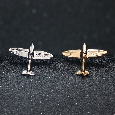 Picture of Mens Mini Aircraft Suit Collar pin Brooch (1PS) (1 Gold & 1 Silver)