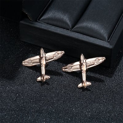 Picture of Mens Mini Aircraft Suit Collar pin Brooch (1PS) (1 Pair Gold (2p))