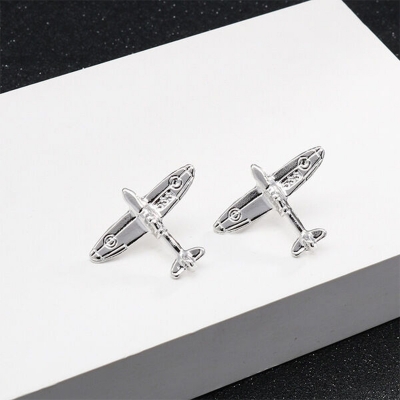 Picture of Mens Mini Aircraft Suit Collar pin Brooch (1PS) (1 Pair Silver (2p))