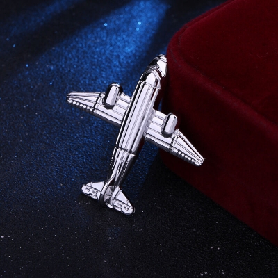 Picture of New Design Aircraft/Aeroplane Brooch For Men Suit Lapel Accessories (Silver)