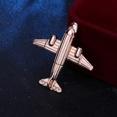 Picture of New Design Aircraft/Aeroplane Brooch For Men Suit Lapel Accessories (Gold)
