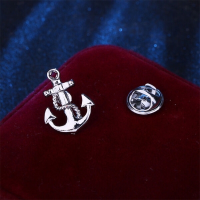 Picture of Small Anchor Pin For Navy/Men Cloth Fashion Suit Accessories (1p) (Silver)