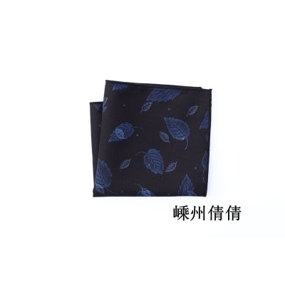 Picture of Men's Soft Cotton Handkerchief Paisley Suit Pocket Square (1p) (Leaf Pattern Black,Int: One size)