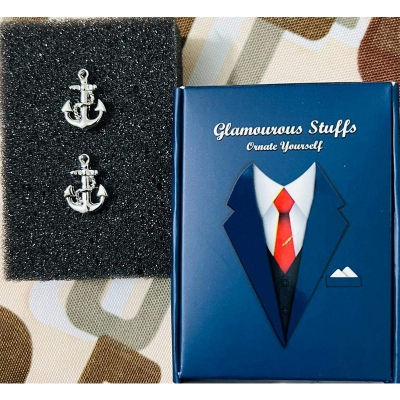 Picture of Men's Anchor Shape Navy French Shirt Cufflinks Pair (1 Pair) (Silver)