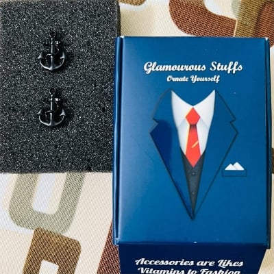 Picture of Men's Anchor Shape Navy French Shirt Cufflinks Pair (1 Pair) (Black)