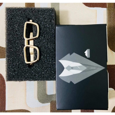 Picture of Eye Glass Frame Shape Golden Metal Tie Clip for Men – Stylish Shirt & Suit Accessory (Gold)