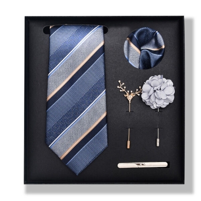 Picture of Men's Multicolor Fashionable Luxury Neck Tie 5 piece Set Box (1 Set) (PB317,Int: One size)