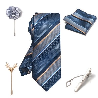 Picture of Men's Multicolor Fashionable Luxury Neck Tie 5 piece Set Box (1 Set) (PB317,Int: One size)