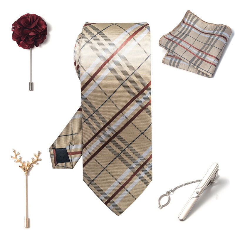 Picture of Men's Multicolor Fashionable Luxury Neck Tie 5 piece Set Box (1 Set) (PB292,Int: One size)
