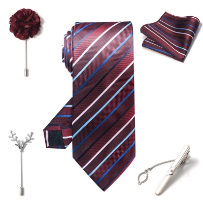 Picture of Men's Multicolor Fashionable Luxury Neck Tie 5 piece Set Box (1 Set) (PB286,Int: One size)