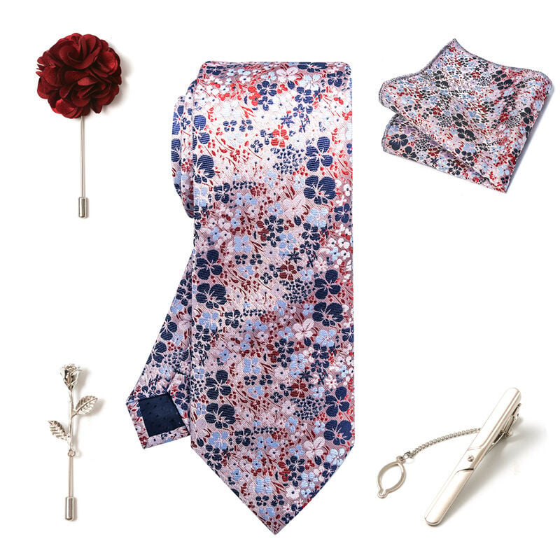 Picture of Men's Multicolor Fashionable Luxury Neck Tie 5 piece Set Box (1 Set) (PB315,Int: One size)