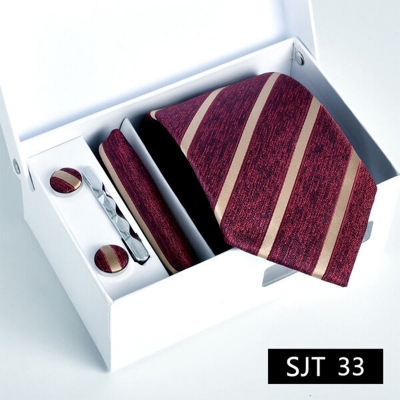 Picture of Men's Luxury Polyester Silk Fashionable Neck Tie - 4 items Set Box (1 Set) (SJT 33,Int: One size)