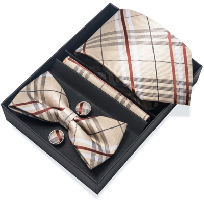 Picture of Men's High-Density Polyester Silk Fabrics Embroidered Tie Box 4 Item Set (1ps) (WB292,Int: One size)