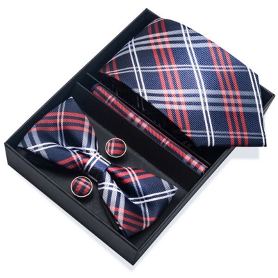 Picture of Men's High-Density Polyester Silk Fabrics Embroidered Tie Box 4 Item Set (1ps) (WB316,Int: One size)