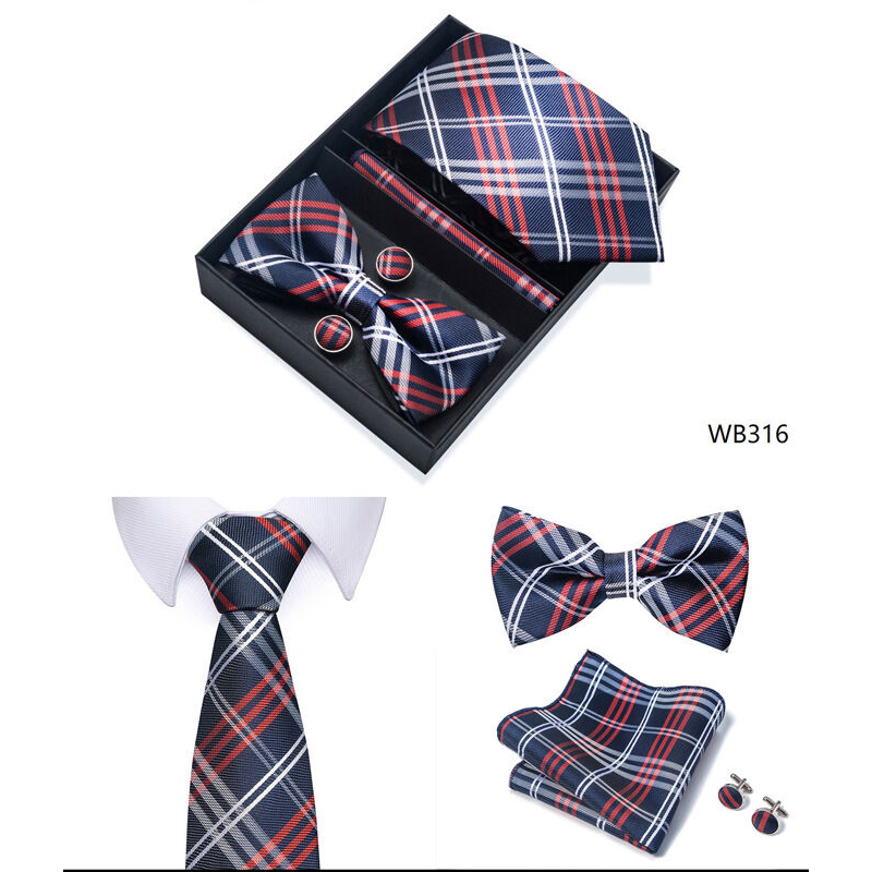 Picture of Men's High-Density Polyester Silk Fabrics Embroidered Tie Box 4 Item Set (1ps) (WB316,Int: One size)